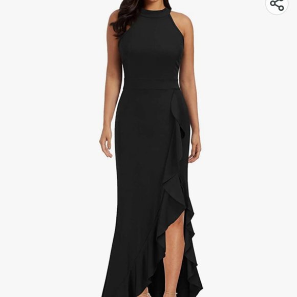 WOOSEA Dresses & Skirts - Flattering WOOSEA Women's High Neck, Split Bodycon Mermaid Evening Long Dress XL
